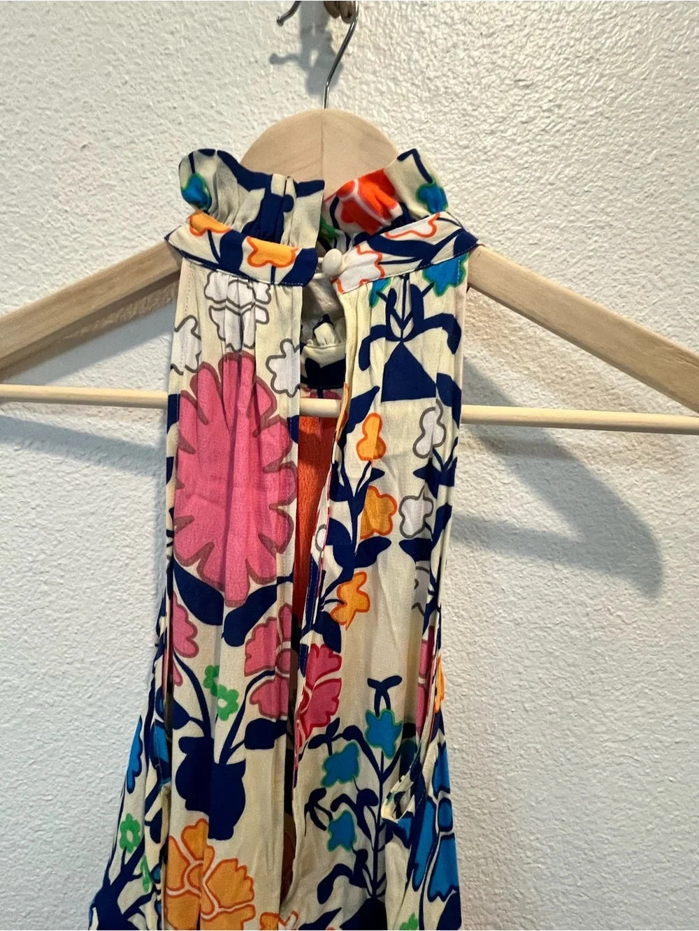 Anthropologie Floral Halter Romper in Pink, Blue‎ & Cream new without tags